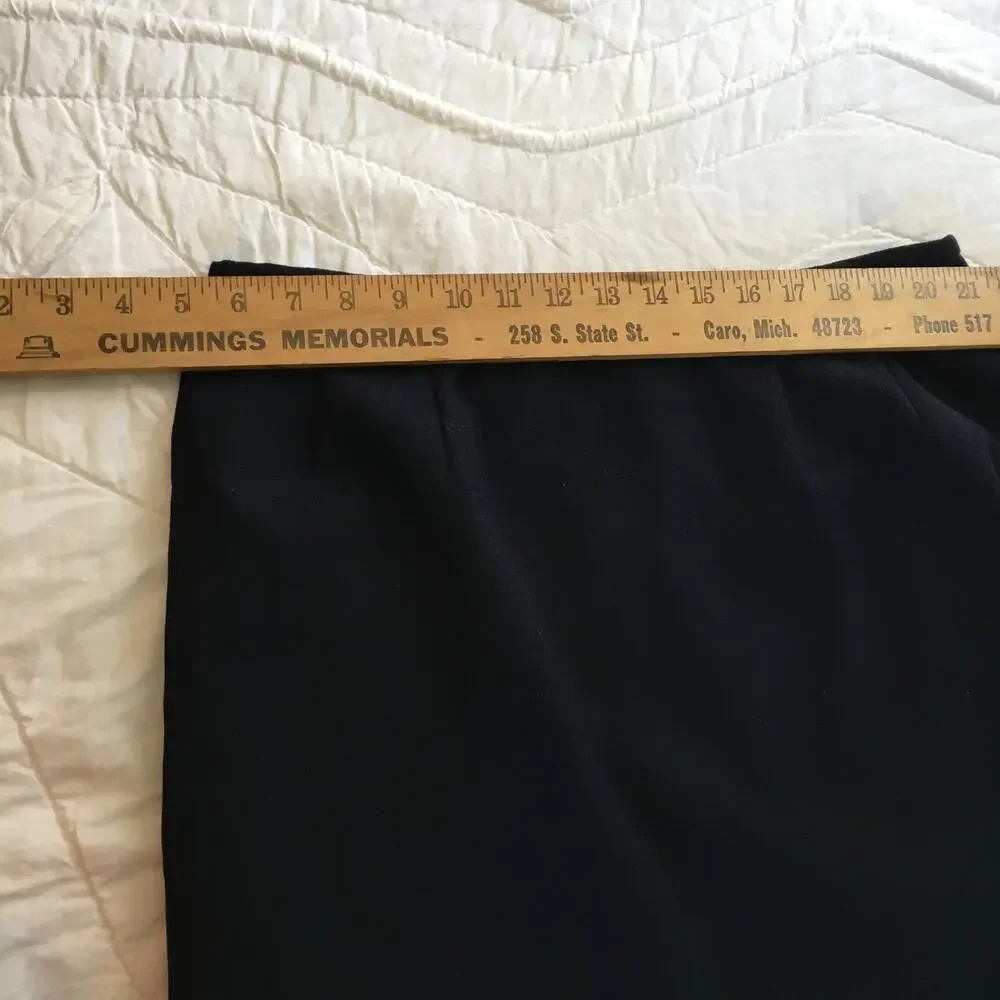 VTG Evan Picone 14 Pencil NAVY Skirt 100% wool Made in the USA Fully Lined